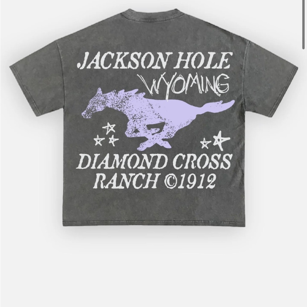 Diamond cross ranch running horse tee